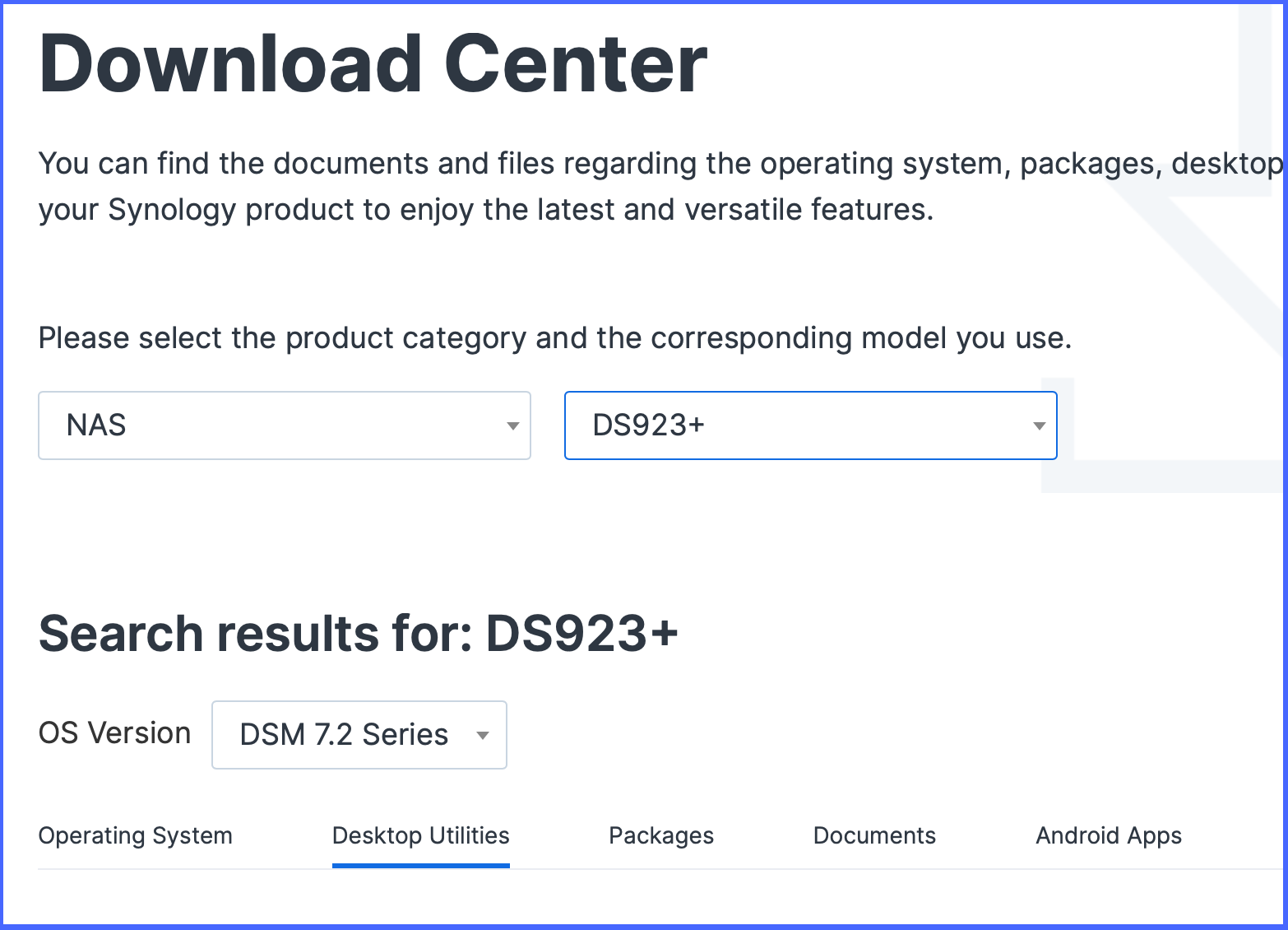 Synology Download Center