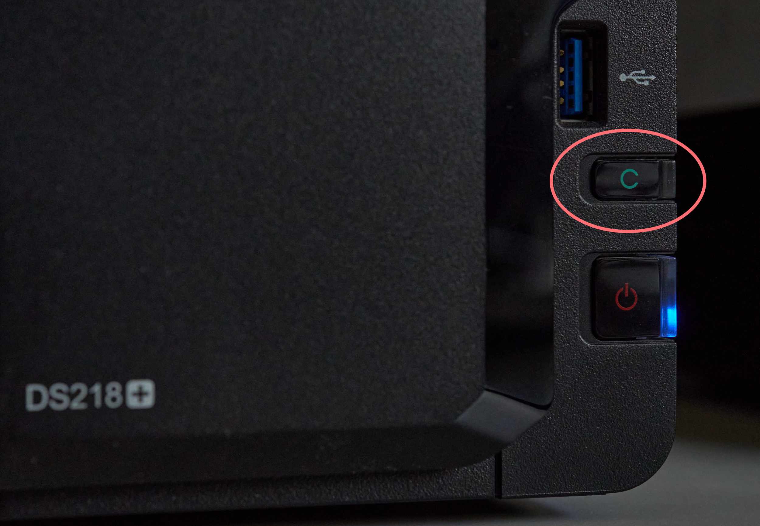 synology, ds218+, usb copy button