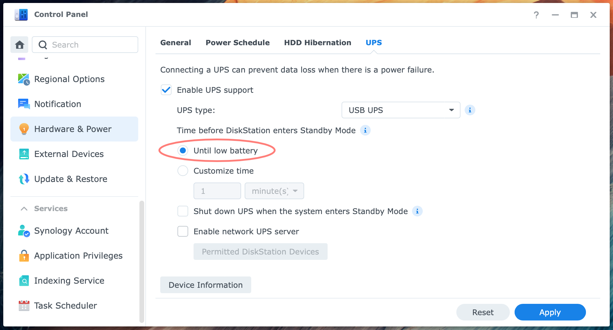 synology, ups, dsm7, configuring ups