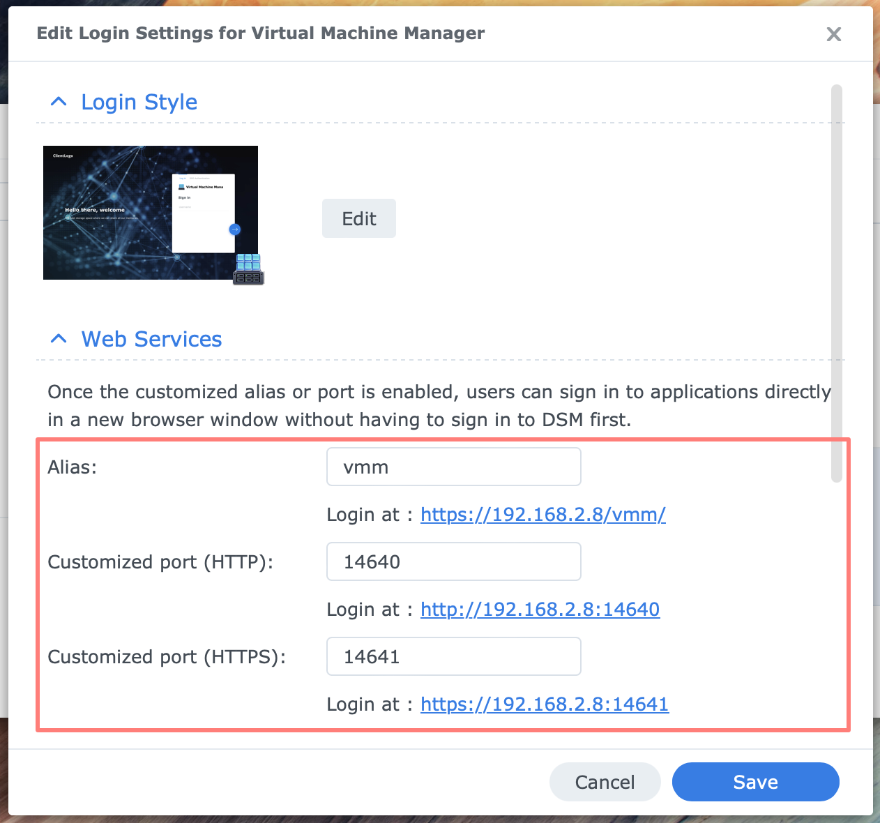 synology, control panel, login portal, applications, dsm7