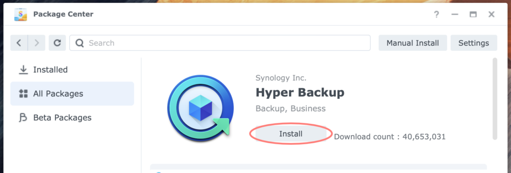 synology, package center, hyper backup, logo, dsm7