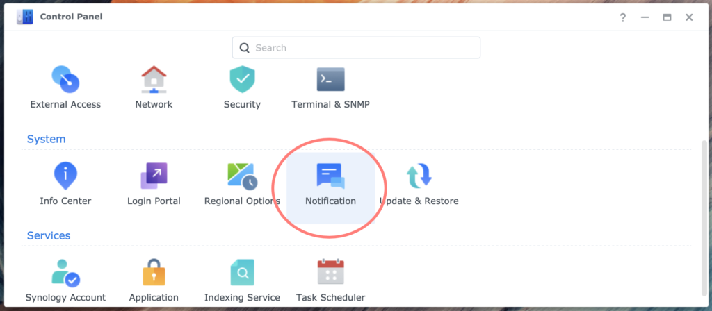 synology, control panel, notification, dsm7, configure email notifications