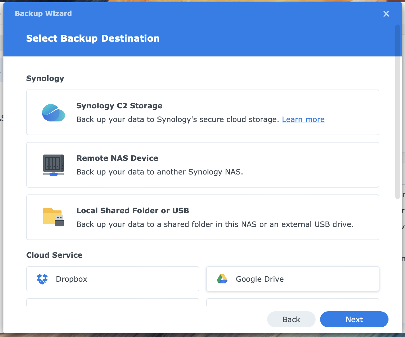 synology, hyper backup 4, backup destination, dsm7.2