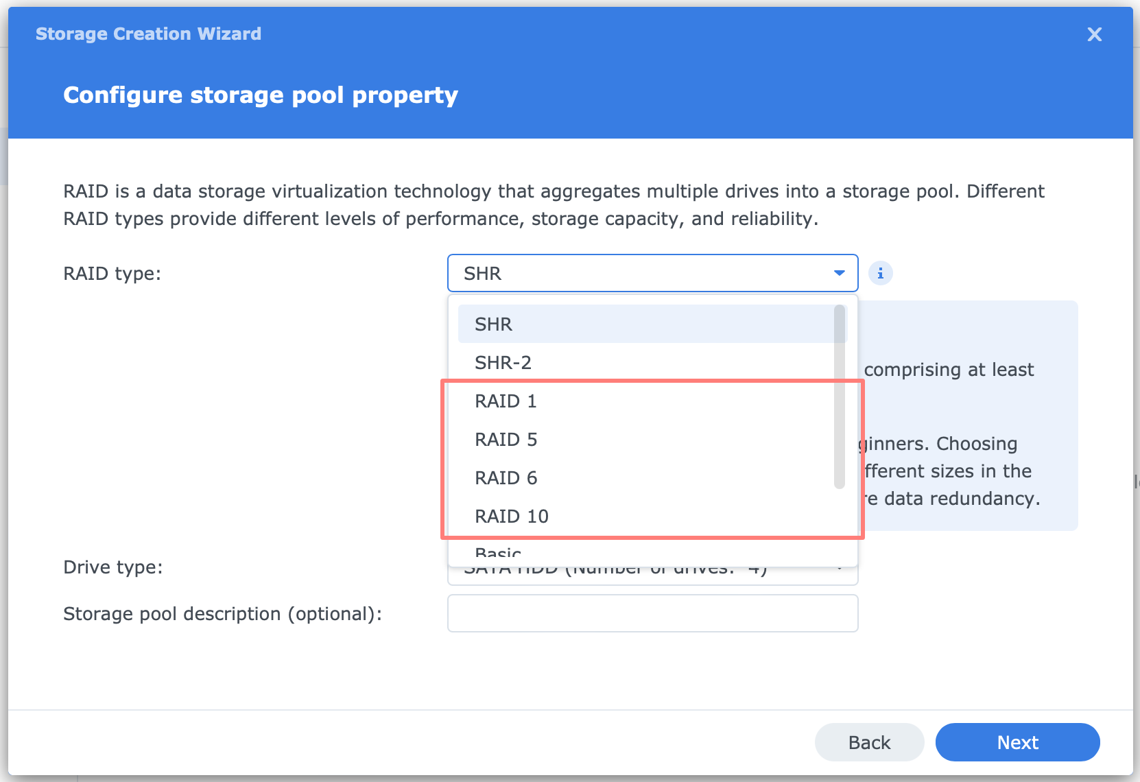 synology, storage manager, storage creation wizard, dsm7