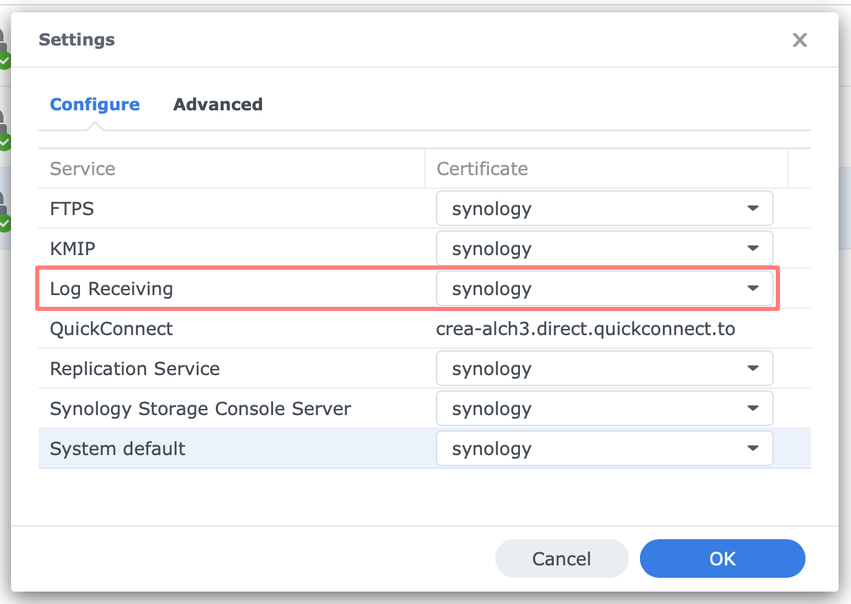 synology, control panel, security, certificate, dsm7